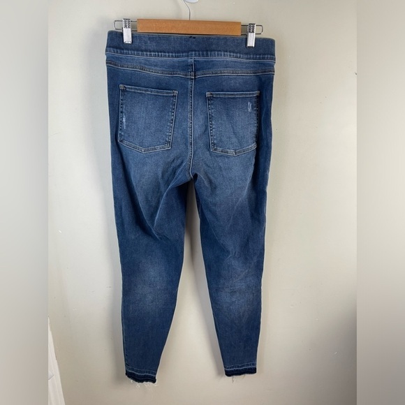 SPANX Distressed Ankle Skinny Jeans, Medium Wash pull on medium - Picture 5 of 16